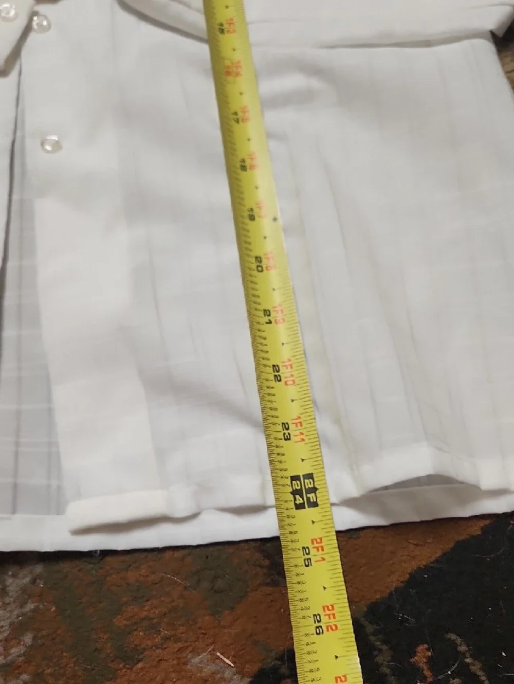 Vintage Ruffled High-Neck White Button-Down Blouse - Picture 8 of 12